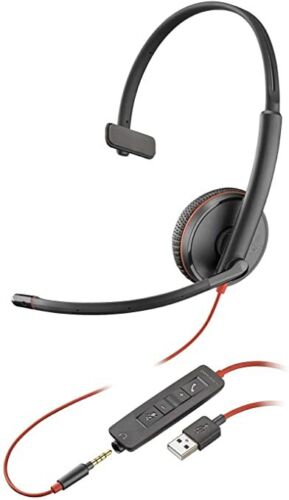 PLANTRONICS Blackwire C3215 Mono USB-A Headset with 3.5mm Plug 209746-101  NEW  - Picture 1 of 3