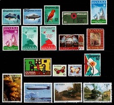 Guyana Lot, Nice Assortment, Zeppelins, Trains, Fish, Butterflies, Etc.