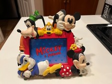 Vintage Disney Mickey And Friends 3D Picture Frame Minnie Donald Goofy Pluto