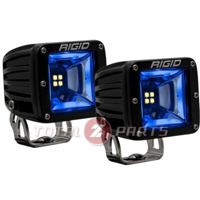 Rigid  Radiance Scene Blue Backlight 3'' Cube Square LED Light Pods (Pair)