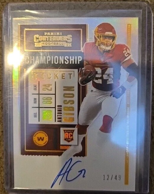 2020 Panini Contenders  RPS Championship Ticket #127 Antonio Gibson /49 (AU, RC)