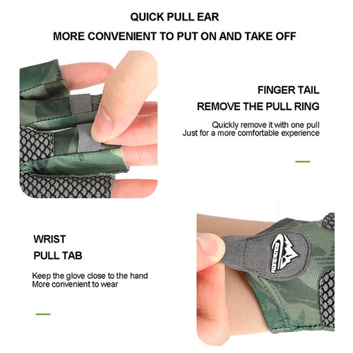 Guantes de pesca protección UV transpirables protección solar guantes sin dedos navegación - Imagen 4 de 24