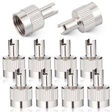 10pcs Metal Tire Valve Stem Caps Slotted Slot Valves With Silver 10pcs Metal Tire Valve Stem Caps Slotted Slot Valves With Silver