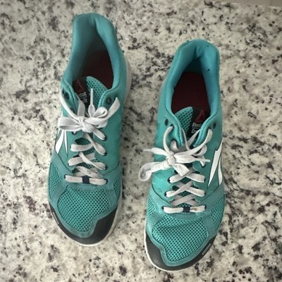 Reebok CrossFit Teal White Mesh Low Top Athletic Sneakers Lace Up Unisex