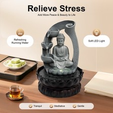 Fontana Buddha con Luce LED, Fontana Buddha con Illuminazione Led Esterno