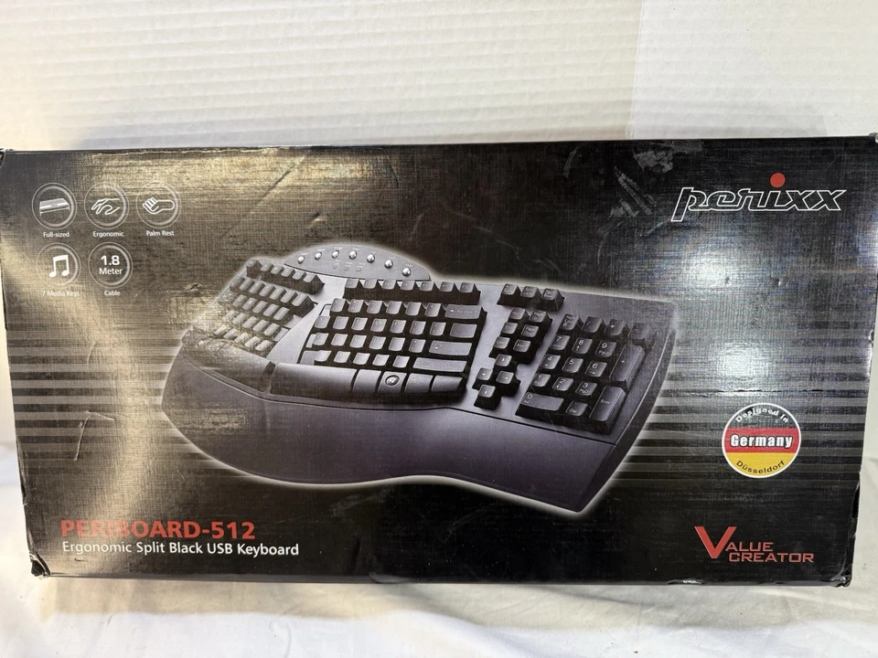 Perixx Periboard-512 Ergonomic Split Keyboard Natural Design Black [Brand New] - Image 2 of 4