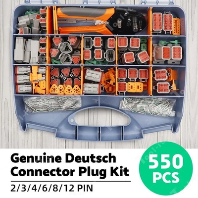 MARKENLOS Für Deutsch DT Stecker Kit 438pcs mit Crimpwerkzeug Automotive #DT-KIT3-TR NEU