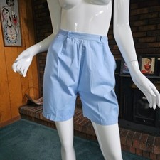 Vintage 60s High Waist Side Zip Powder Blue Made in Japan Bermuda KMart Shorts S