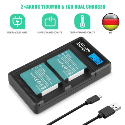 2x NP-BG1 NP-FG1 Akku für Sony Cyber-Shot DSC-W100 W110 W115 WX10 mit Ladegerät