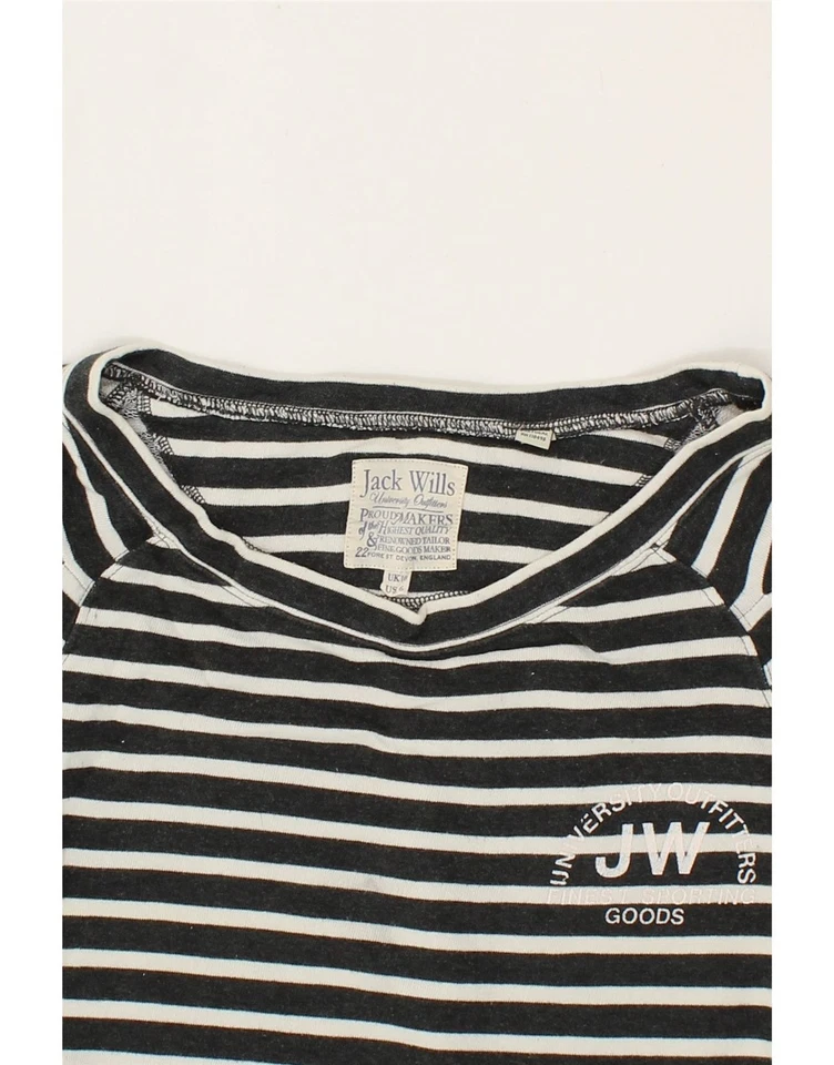 JACK WILLS Womens Oversized Top Long Sleeve UK 10 Small Navy Blue Striped CC40 - Image 3 of 3