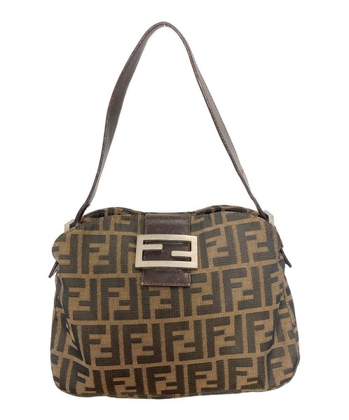 FENDI Mamma Baguette Leather Handbag Brown Women Pre-Owned Designer Bag Italy