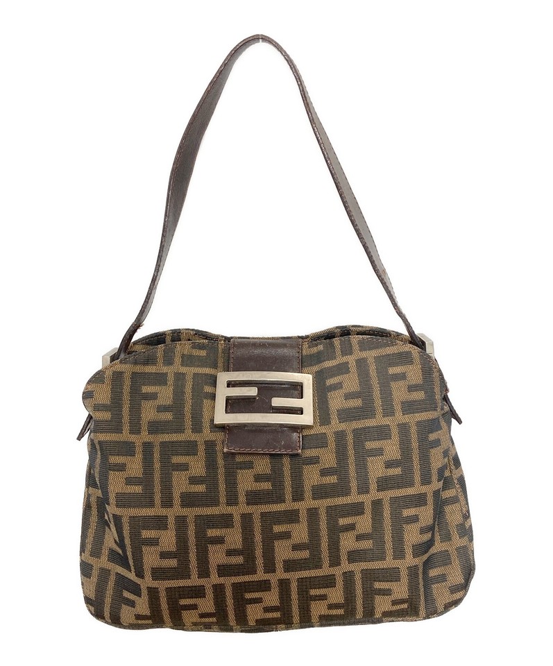 FENDI Mamma Baguette Leather Handbag Brown Women Pre-Owned Designer Bag Italy