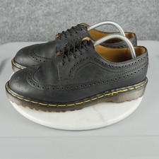 Dr. Martens Shoes Mens Size 8 Black Wingtip Brogue Made In England 3989/59 US 9