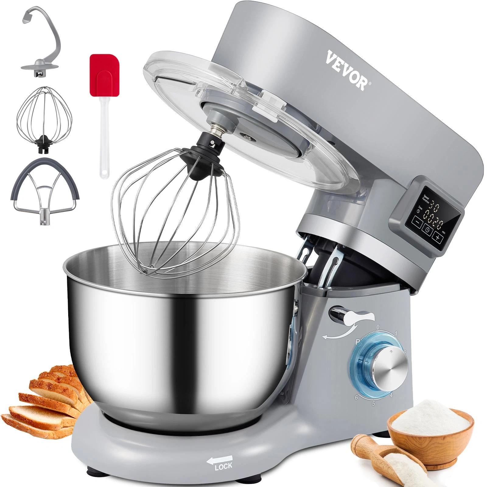 Succebuy 5.8 Qt Electric Stand Mixer – 6-Speed Dough Mixer with LCD Timing Scree
Opens in a new wind
