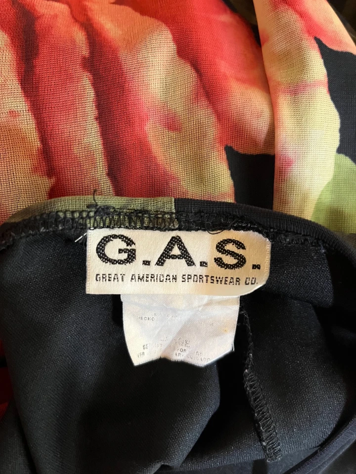 Vintage Y2K G.A.S. Great American Sportswear Size L Mesh Kerchief Hem Dress - Image 2 of 4