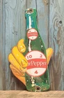 Vintage Dr Pepper Porcelain Metal Enamel Soda Pop Bottle Advertising Sign