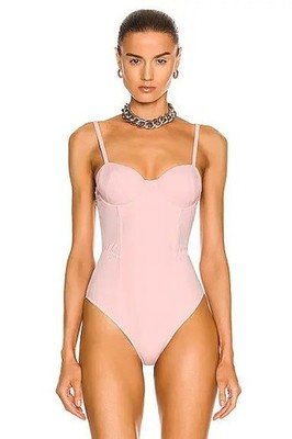 Fleur du Mal Bullet Bodysuit Rose Pink Underwire Bodysuit Size S Blush NWOT