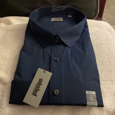 Unlisted Kenneth Cole Shirt Mens 5XL 22 37/38 Tall Fit Navy Blue New w/tags