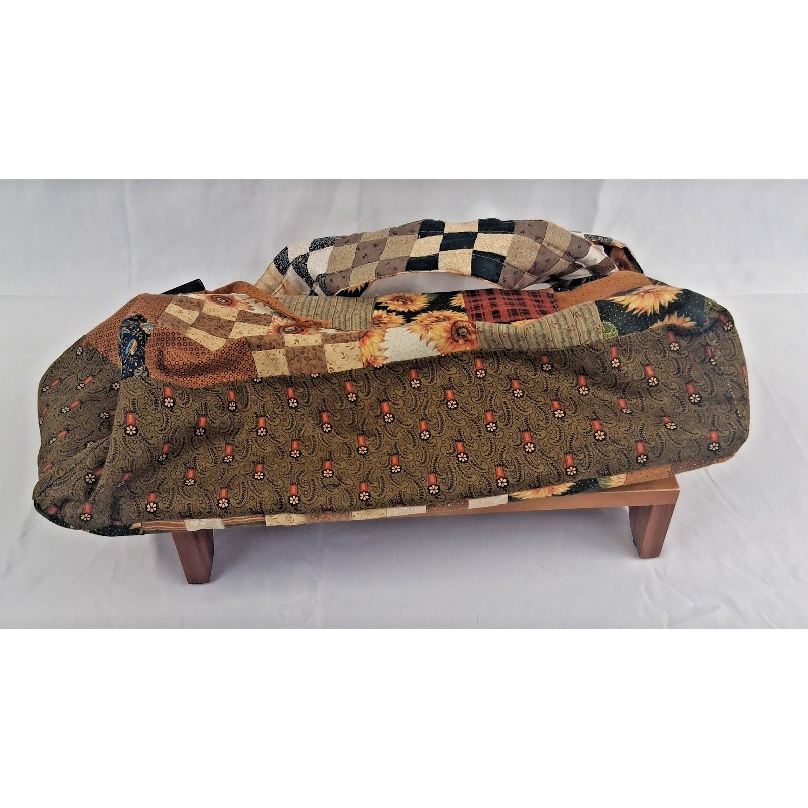 Handmade Patchwork Sunflower Tote Bag Quilted Sho… - image 7