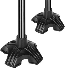 2-Pack Cane Tips Quad Support Rubber Cane Tip Non-Slip Self Standing 4 Point ...