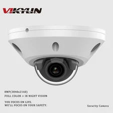 VIKYLIN 8MP 4K IR Dome Security IP Camera Motion Detection Waterproof MIC POE