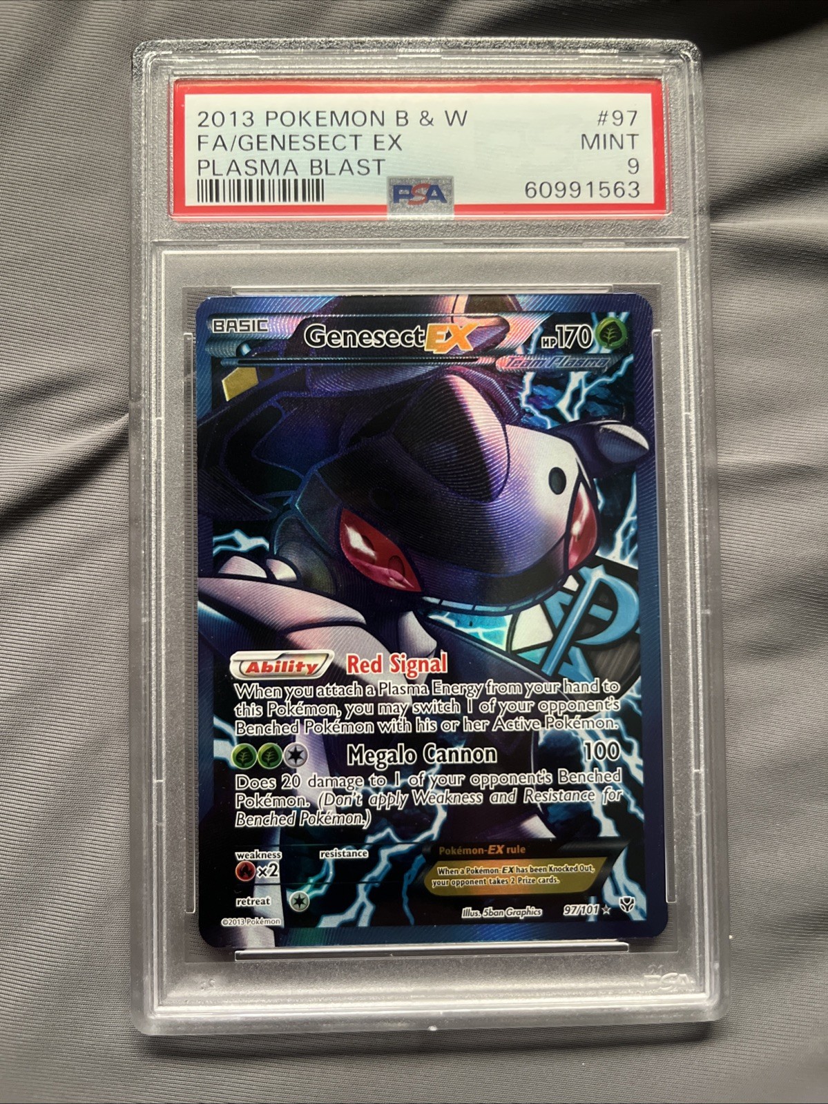 Pokemon Genesect EX Plasma Blast Full Art #97 PSA 9 Mint