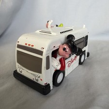 Disney Parks World Die-Cast Vehicle 4" Transport Bus With Mickey  Goofy Kids