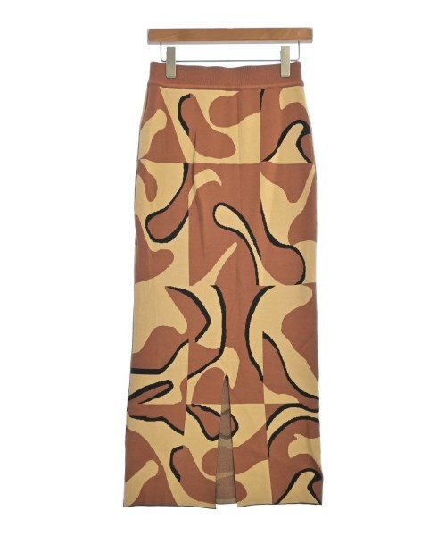 AMERI Long/Maxi Length Skirts BrownxBeigexBlack(P… - image 2