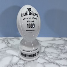 Vintage - 1999 Guinness Rugby World Cup Final Memorabilia- Rugby Ball On Plinth
