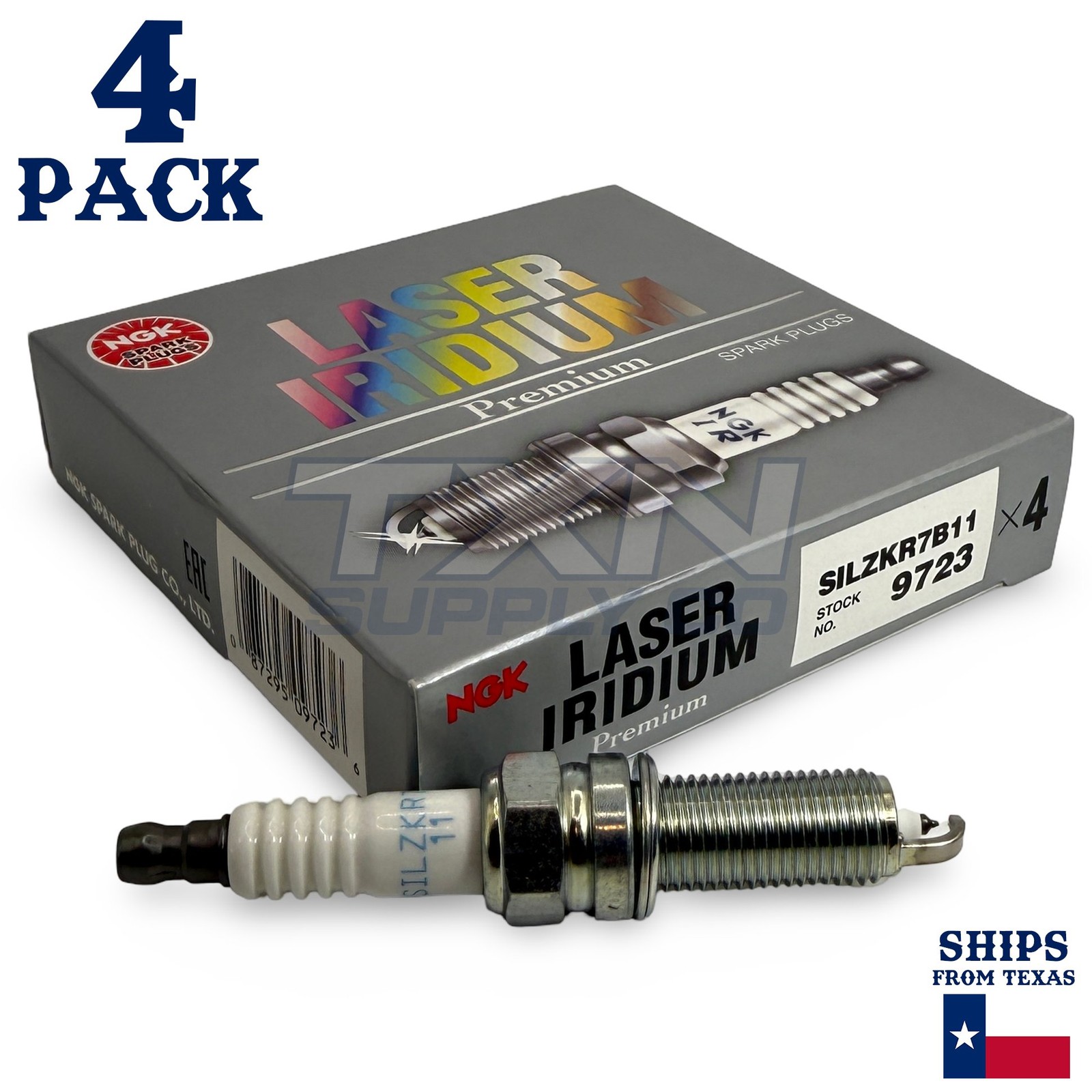 4 Pack NGK V-Power 9723 Spark Plugs SILZKR7B11