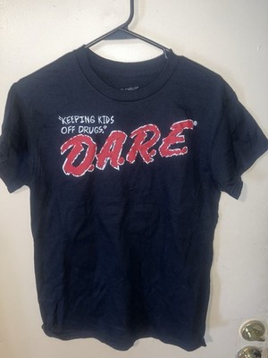 D.A.R.E. Black T-Shirt Retro 90s Vintage Graphic Design Size Small Unisex Tee