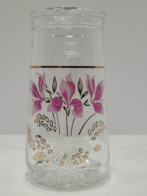 Devalbor Iris Glass 8.25'' high Pitcher Made in Italy Barware MCM