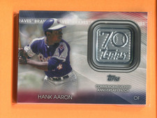 HANK AARON ATLANTA BRAVES 2021 TOPPS BASEBALL 70TH LOGO METAL PATCH CARD