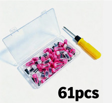 60pcs Tire Repair Rubber Nails Vacuum Tyre Spiral Screw Kit W Screwdriver Useful