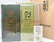 Traveler's Company Kyoto Limited Notebook Blue Leather Cover Refil Bress Tag Set