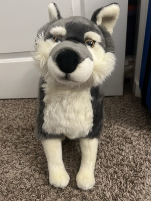 #ad #ad Prime Shiba Quil 24quot; Realistic Husky Wolf Dog Plush Stuffed Animal Blue Eyes $50.86