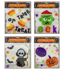 Halloween Fall Window Gel Cling Decorations Sticker Pumpkin Bats Trick or Treat
