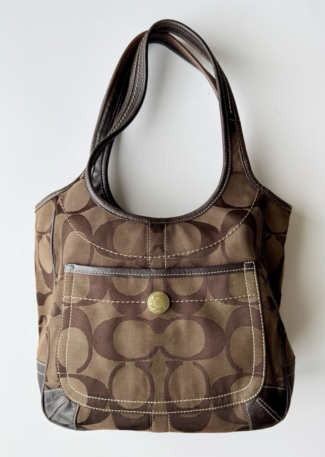 Coach Signature Canvas Ergo Tote in Rich Brown
