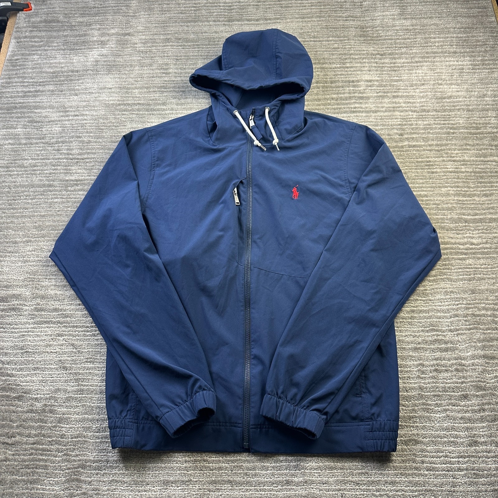 Polo Ralph Lauren giacca uomo blu medio giacca a vento performance pony full zip