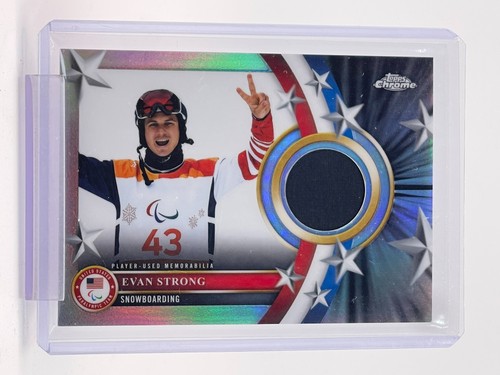 EVAN STRONG 2026 TOPPS CHROME OLYMPIC GAME USED PATCH #USM-ES SNOWBOARD Q4770