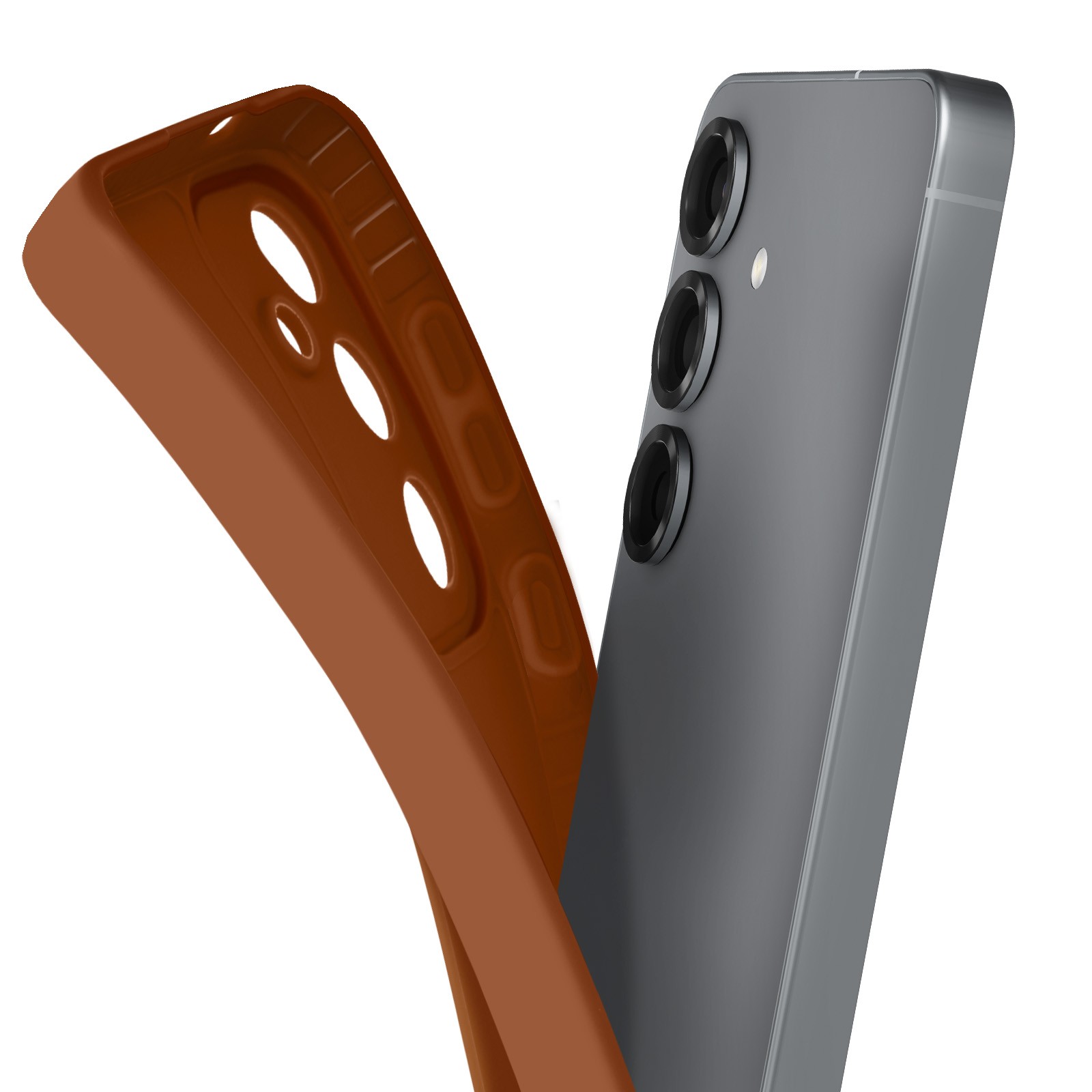 Coque Galaxy S25 marron anti rayure pour proteger l'objectif camera Avizar