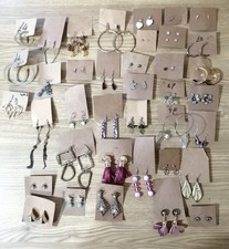 Job Lot Bundle 37 x  Pairs Of Earrings For Pierced Ears High Street Jewellery