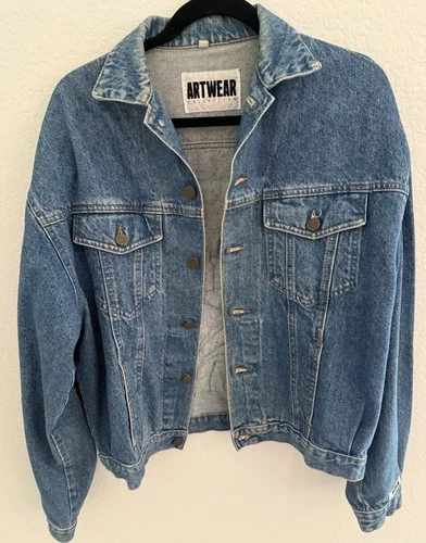 Vintage 90s Markus Pierson No Ordinary Coyote Denim Jacket Artwear USA Size M image 3