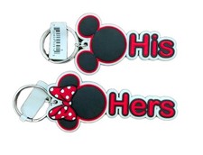 Disney Mickey & Minnie Mouse Icon His & Hers Keychains Set Disney Car Accessory