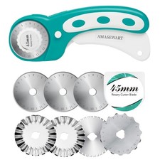 45mm Rotary Cutter for Fabric with 8pcs Rotary Blades, Rolling Fabric Cutter ...
