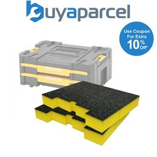 2x Shadowfoam SFI-DTSD230Y DeWalt TSTAK Shallow Box Insert Pack 30mm Yellow