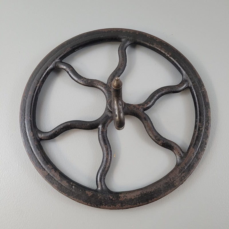 Industrial Steampunk Cast Iron 12 1/4" Gear Sprocket Cog Flywheel Antique
