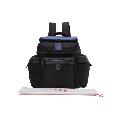 $599 Testoni Bologna Sport Rucksack Schwarz Abnehmbare Pochette Kalb + Stoff