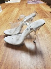 Ellie Brand Platform Dancer Stripper Clear Heels Used SZ 9