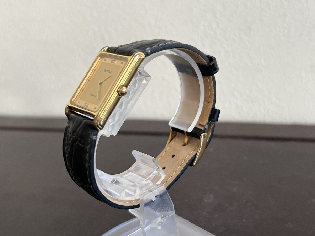 Rado 133.5296.2 Watch Quartz Gold Square 2 Hands Non-genuine Belt 
